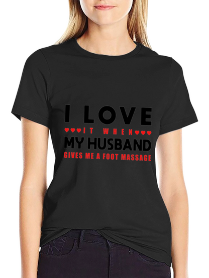Husband Foot Massage Graphic Tee - Black