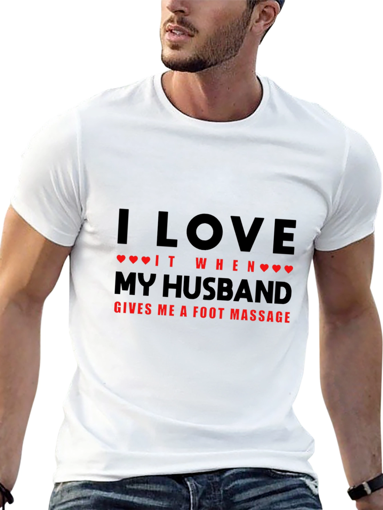 Husband Foot Massage Graphic Tee - Black