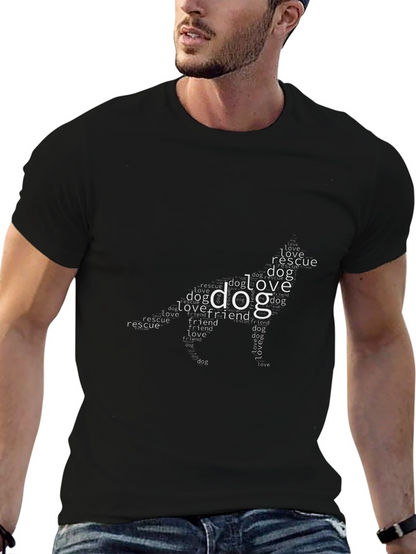Dog Lover T-Shirt - Word Art Design
