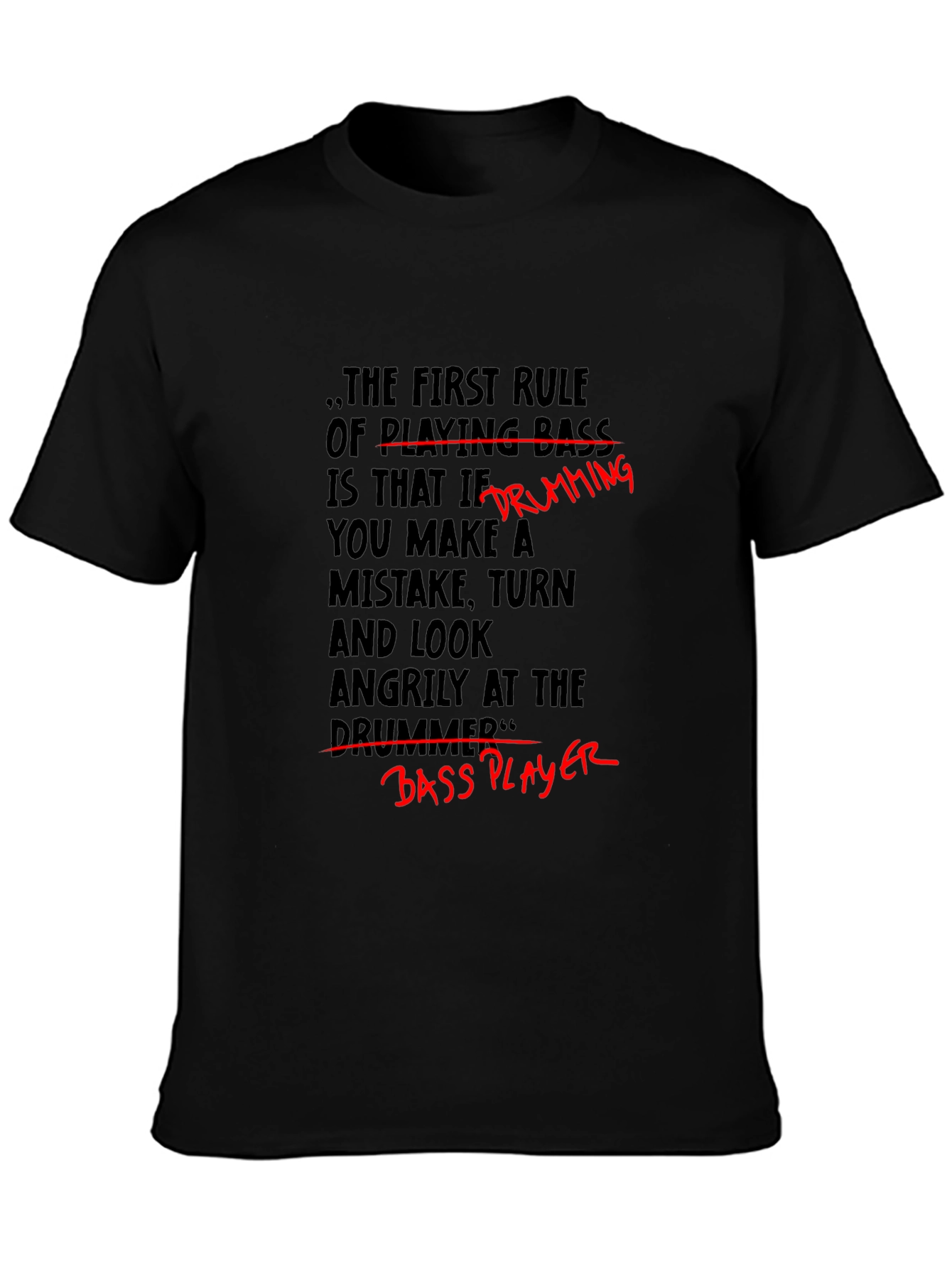 Funny Musician T-Shirt - Bass Player Drumming Joke