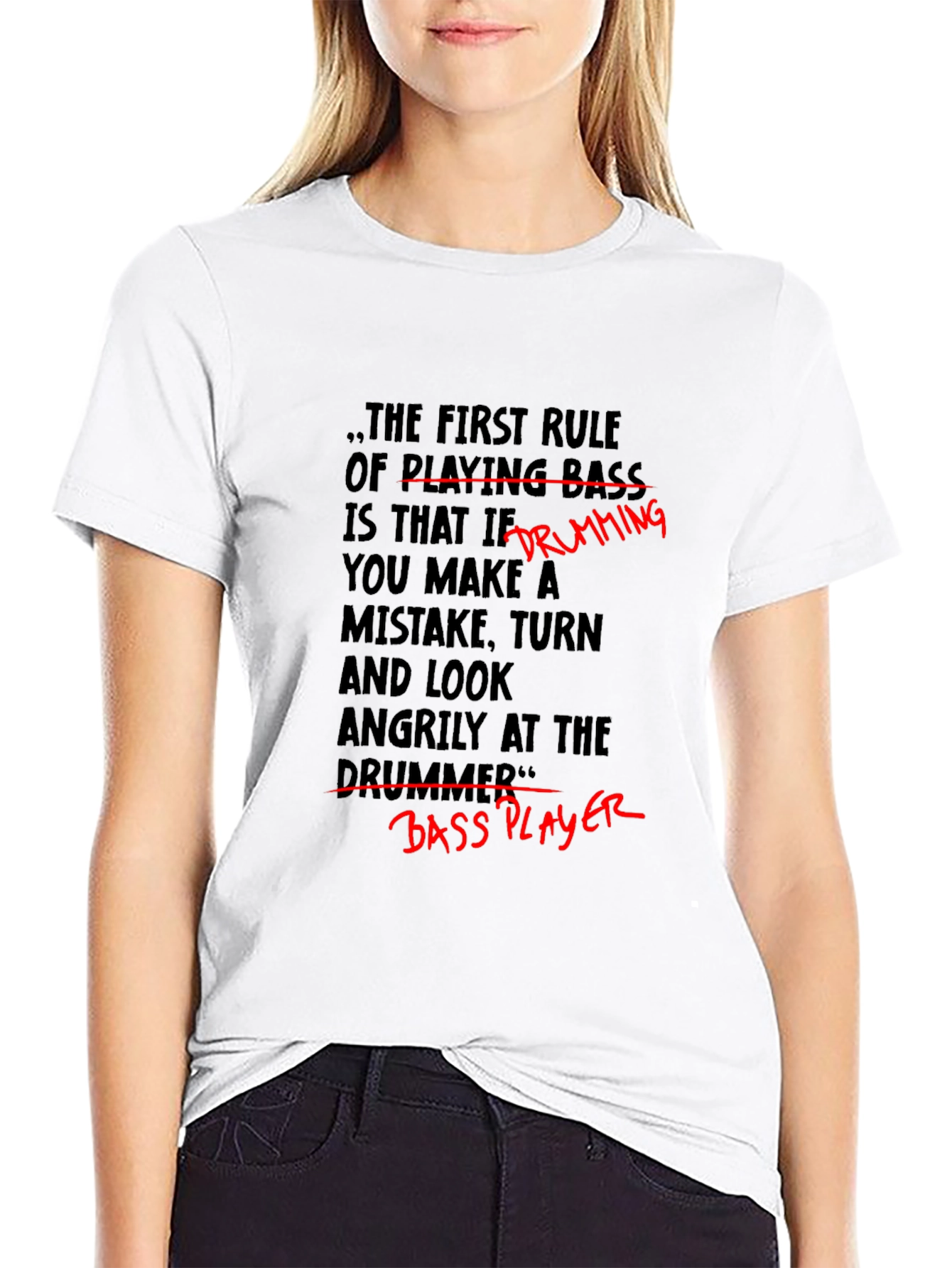Funny Musician T-Shirt - Bass Player Drumming Joke