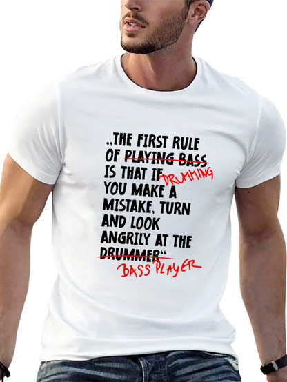 Funny Musician T-Shirt - Bass Player Drumming Joke