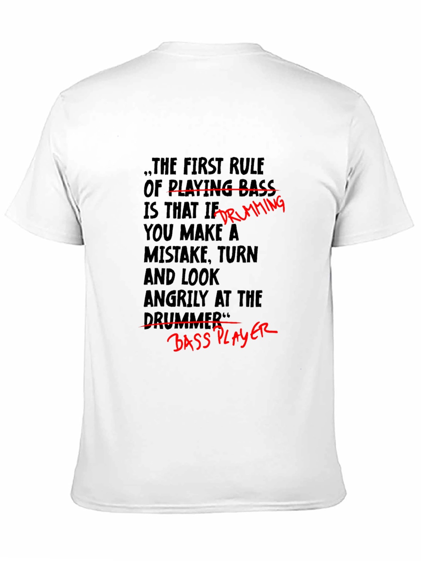 Funny Musician T-Shirt - Bass Player Drumming Joke