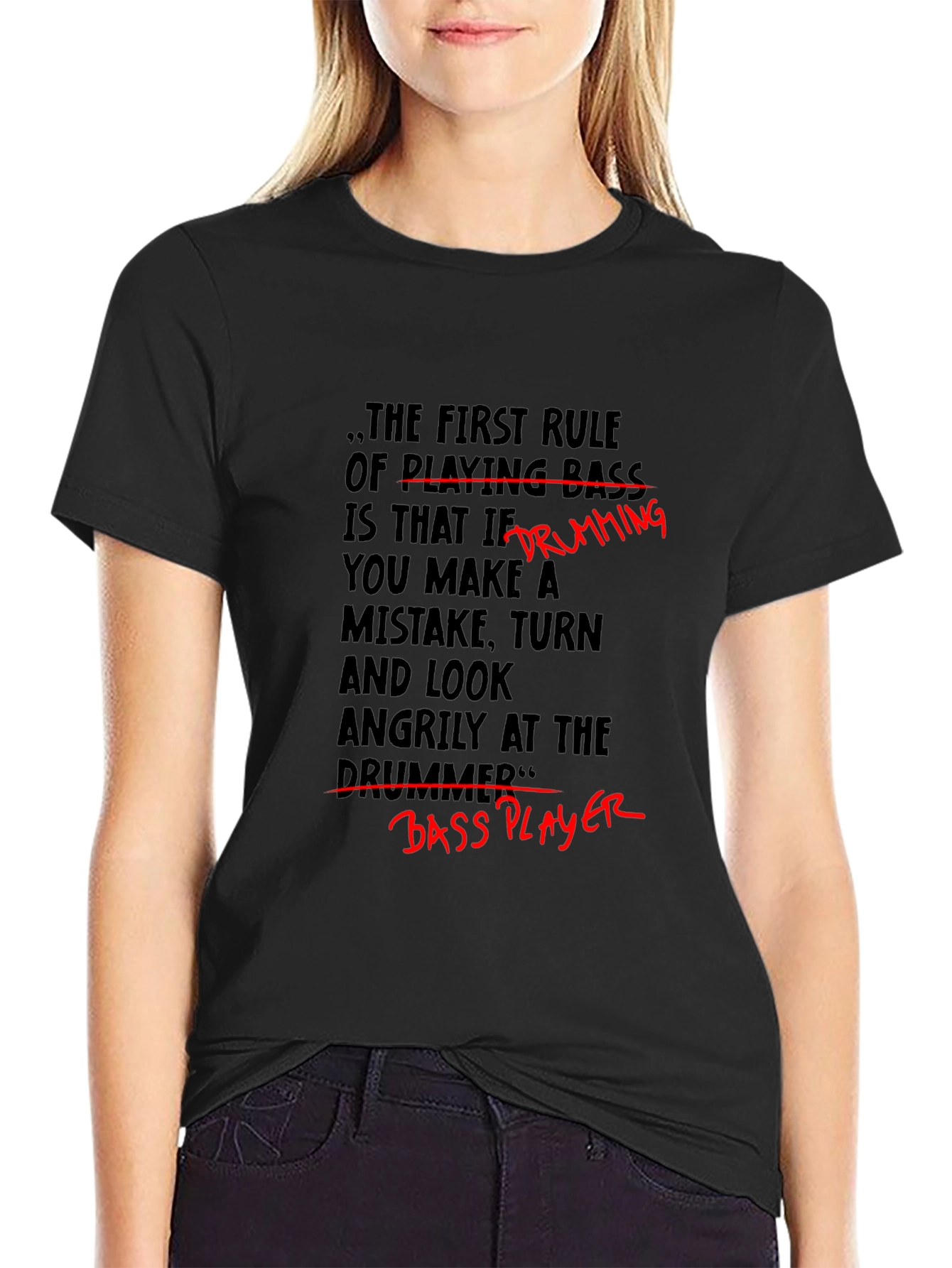 Funny Musician T-Shirt - Bass Player Drumming Joke