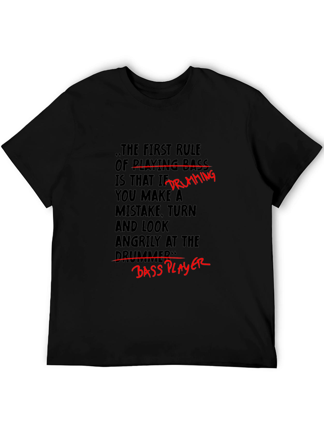 Funny Musician T-Shirt - Bass Player Drumming Joke