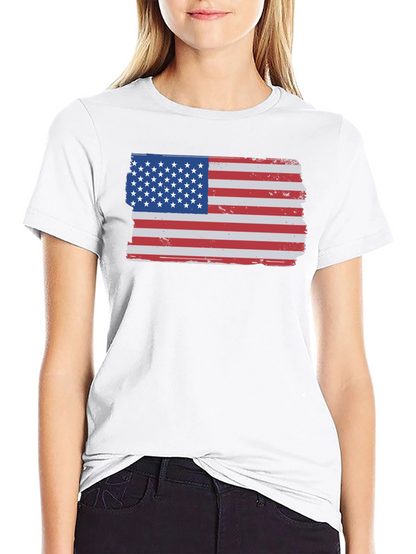 American Flag T-Shirt - Distressed USA Patriotic Tee