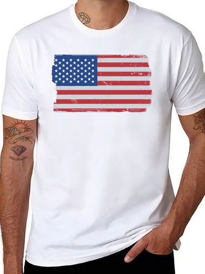 American Flag T-Shirt - Distressed USA Patriotic Tee