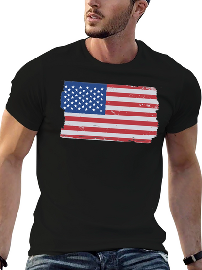American Flag T-Shirt - Distressed USA Patriotic Tee