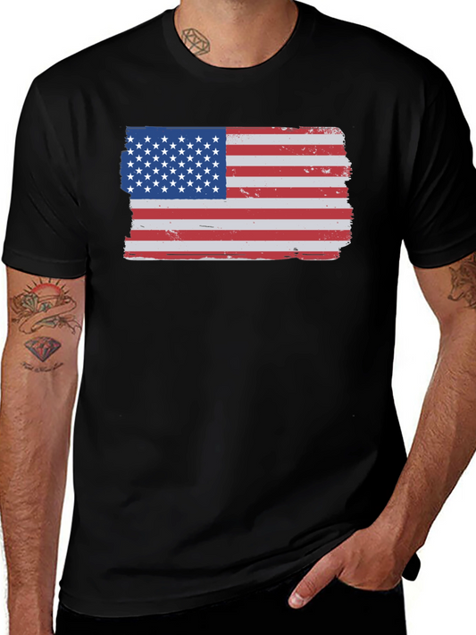American Flag T-Shirt - Distressed USA Patriotic Tee