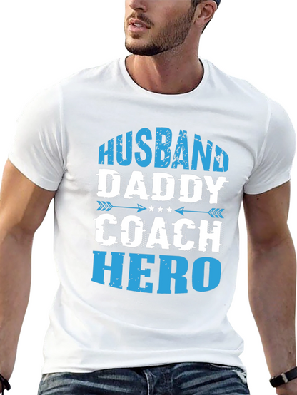 Husband Daddy Coach Hero Graphic T-Shirt