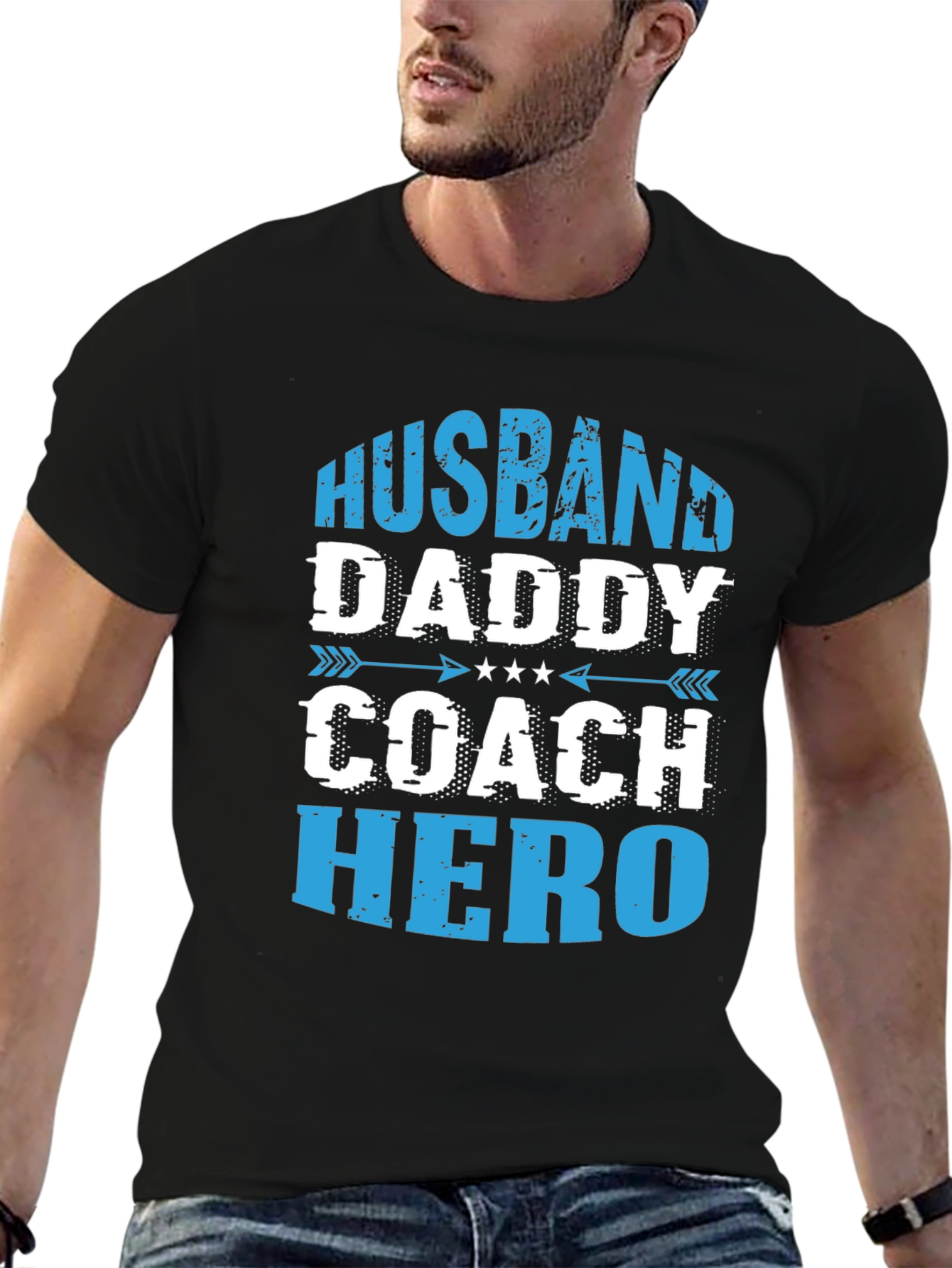 Husband Daddy Coach Hero Graphic T-Shirt