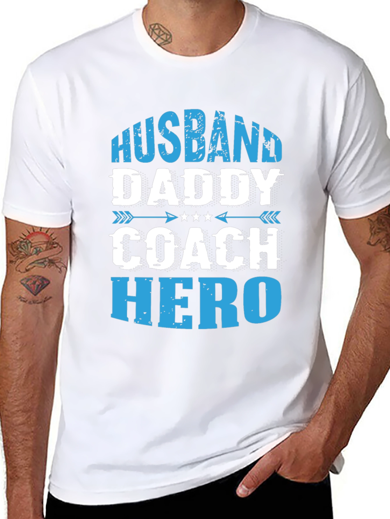 Husband Daddy Coach Hero Graphic T-Shirt