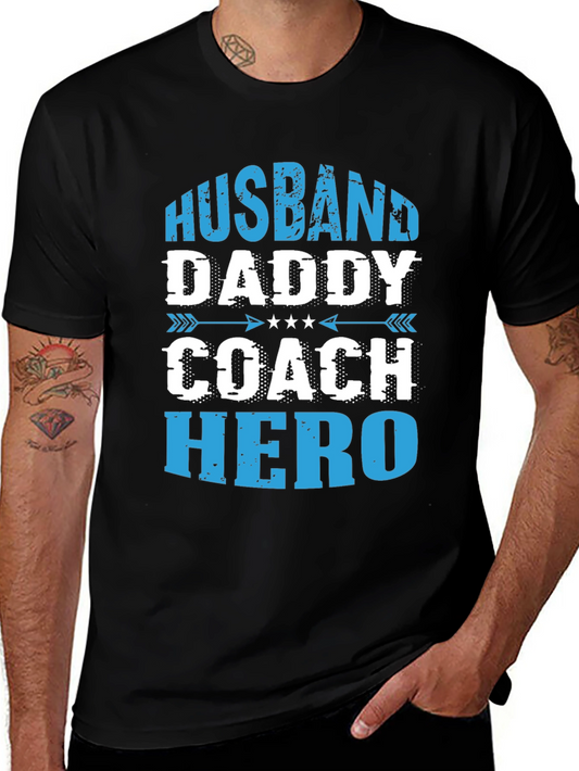 Husband Daddy Coach Hero Graphic T-Shirt