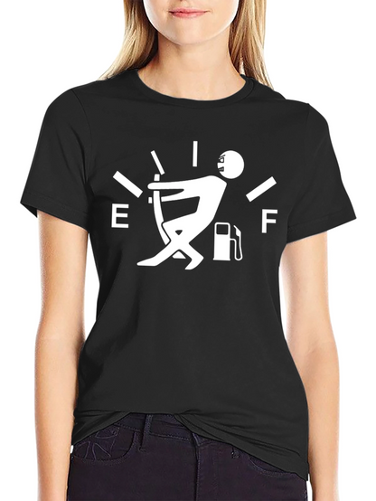 Humorous Fuel Gauge Mens Black T-Shirt
