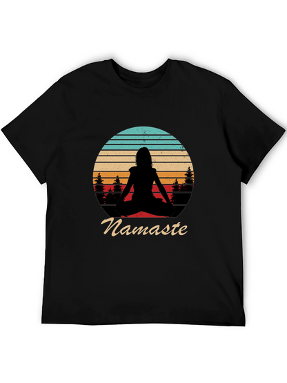 Namaste Yoga Pose Silhouette T-Shirt