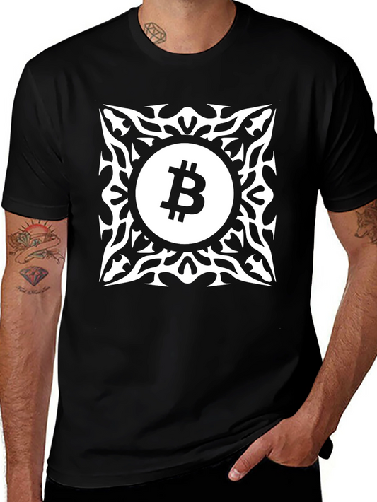 Bitcoin Tribal Graphic Tee - Crypto Fashion
