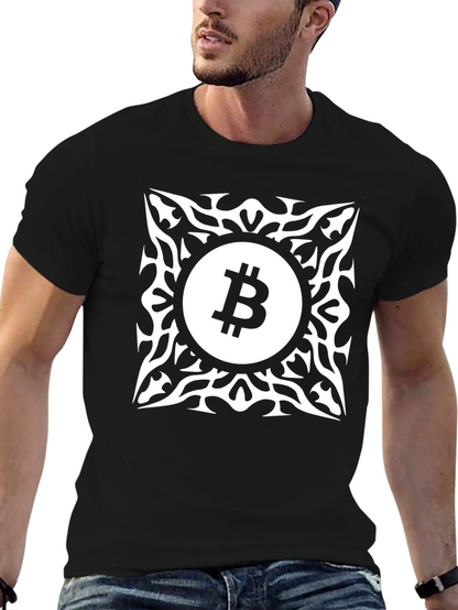 Bitcoin Tribal Graphic Tee - Crypto Fashion