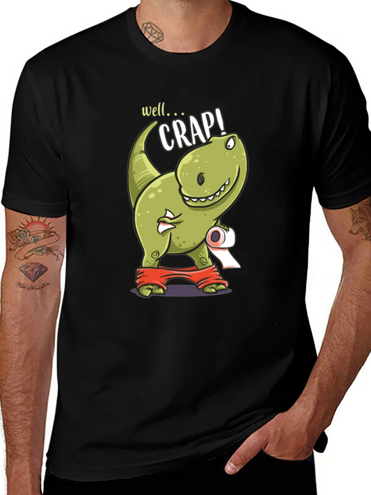 Dino Crap Graphic T-Shirt Funny T-Rex Toilet Humor Tee