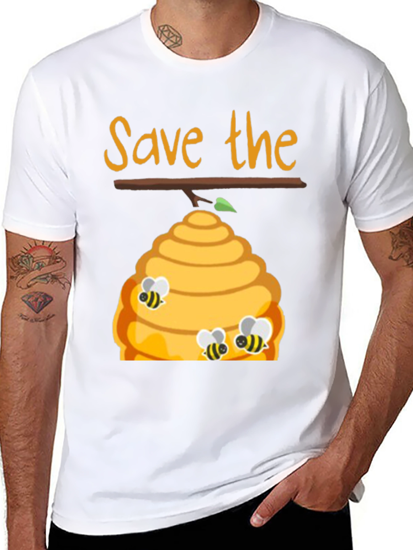 Save The Bees Graphic Tee - Black Unisex T-Shirt