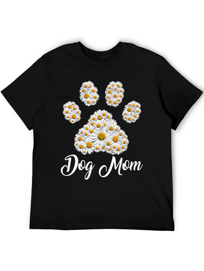 Dog Mom Daisy Paw Print T-Shirt