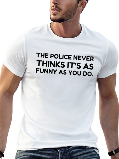 Funny Police Joke Black T-Shirt