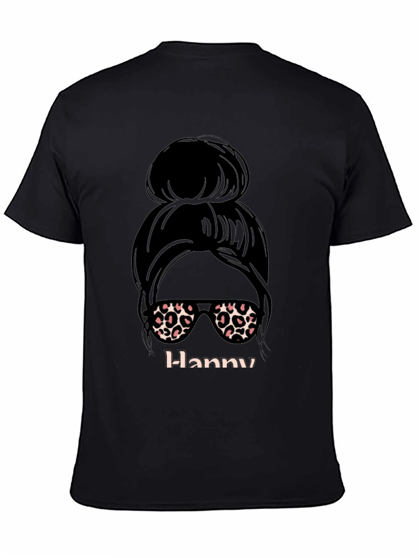 Hanny Messy Bun Leopard Print T-Shirt