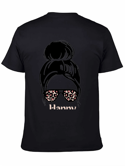 Hanny Messy Bun Leopard Print T-Shirt