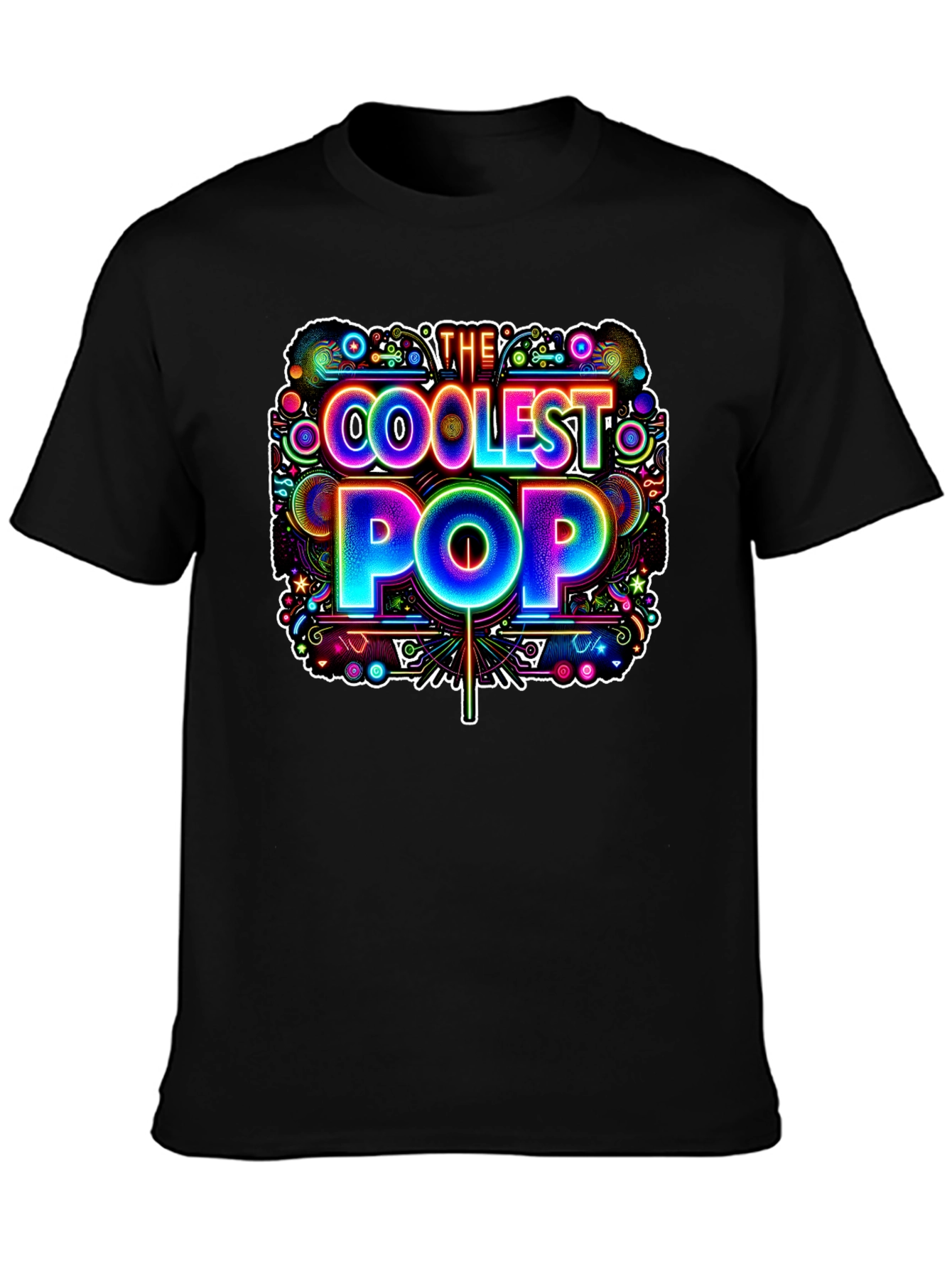 Coolest Pop Graphic Tee - Black Cotton Shirt