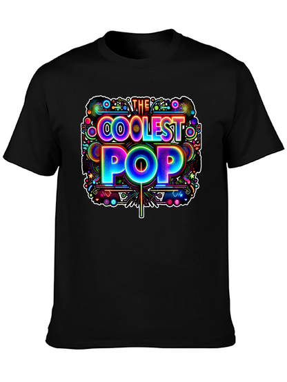 Coolest Pop Graphic Tee - Black Cotton Shirt