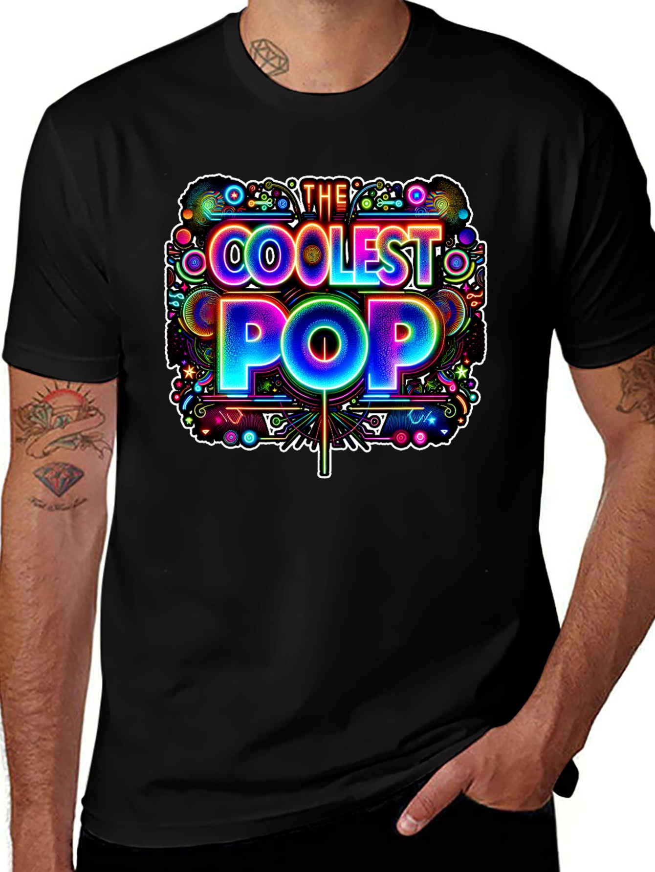 Coolest Pop Graphic Tee - Black Cotton Shirt