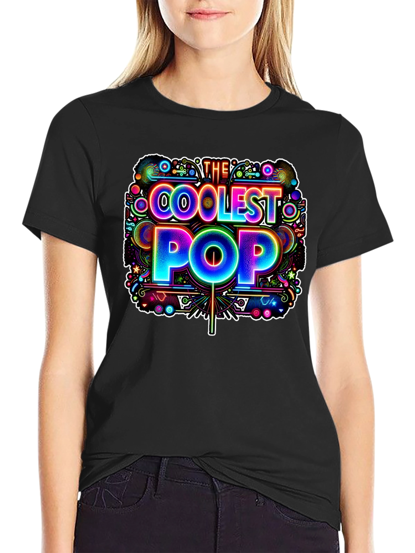 Coolest Pop Graphic Tee - Black Cotton Shirt