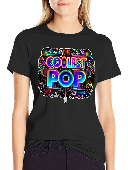 Coolest Pop Graphic Tee - Black Cotton Shirt