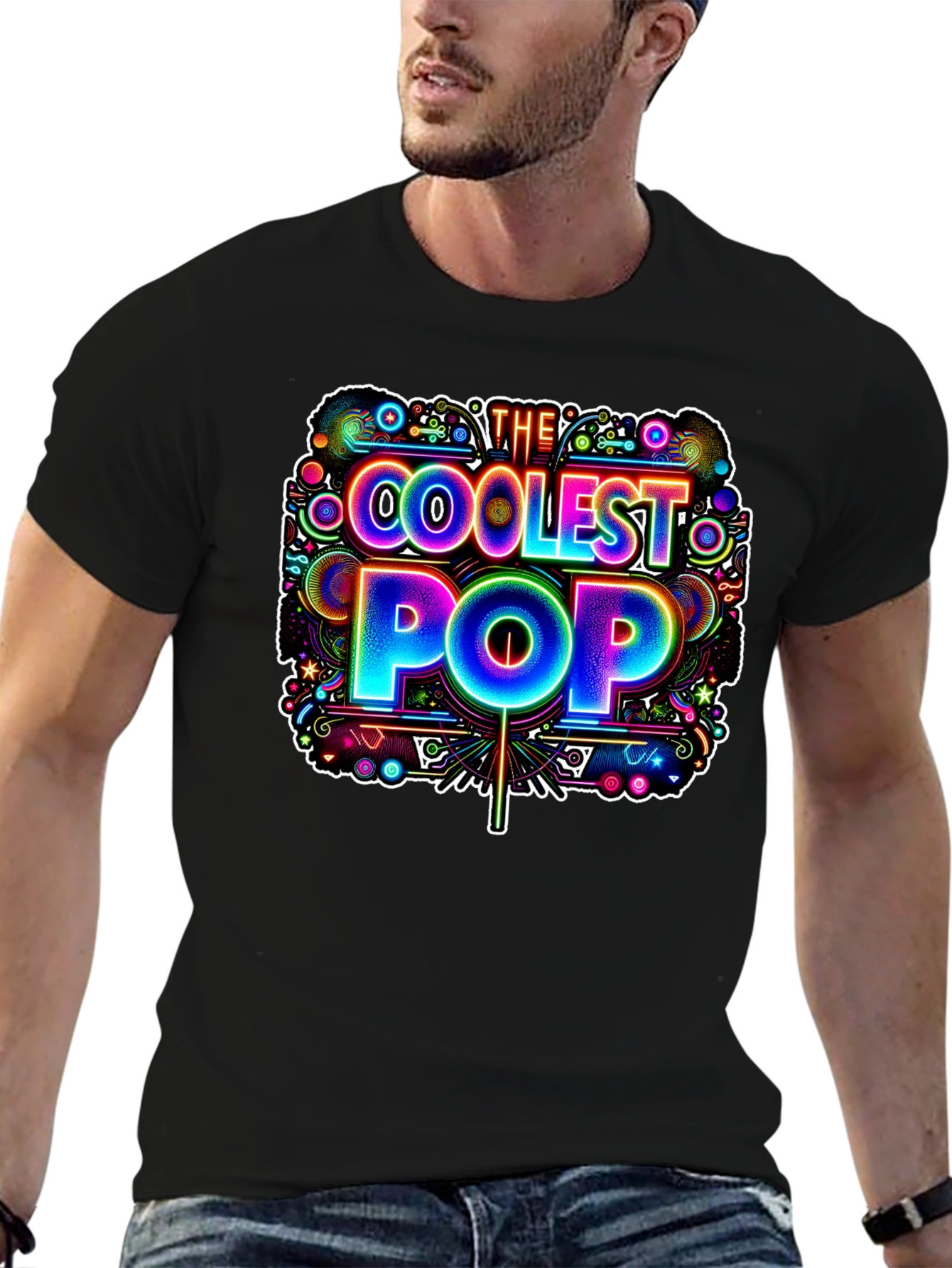 Coolest Pop Graphic Tee - Black Cotton Shirt