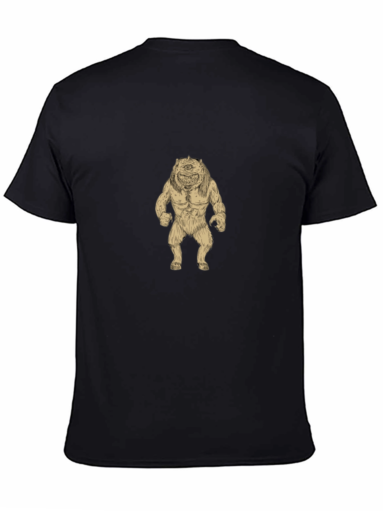 Monster Graphic Print Black Tee