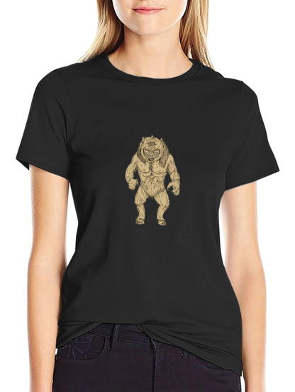 Monster Graphic Print Black Tee