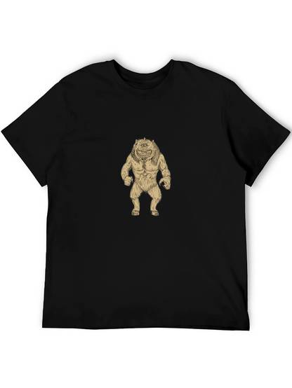 Monster Graphic Print Black Tee