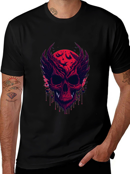 Skull & Bats Graphic Tee - Mens Black T-Shirt