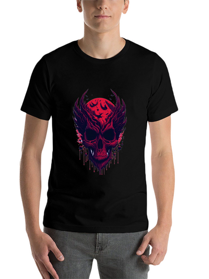 Skull & Bats Graphic Tee - Mens Black T-Shirt