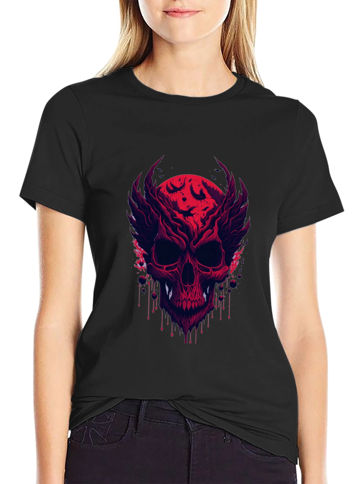 Skull & Bats Graphic Tee - Mens Black T-Shirt