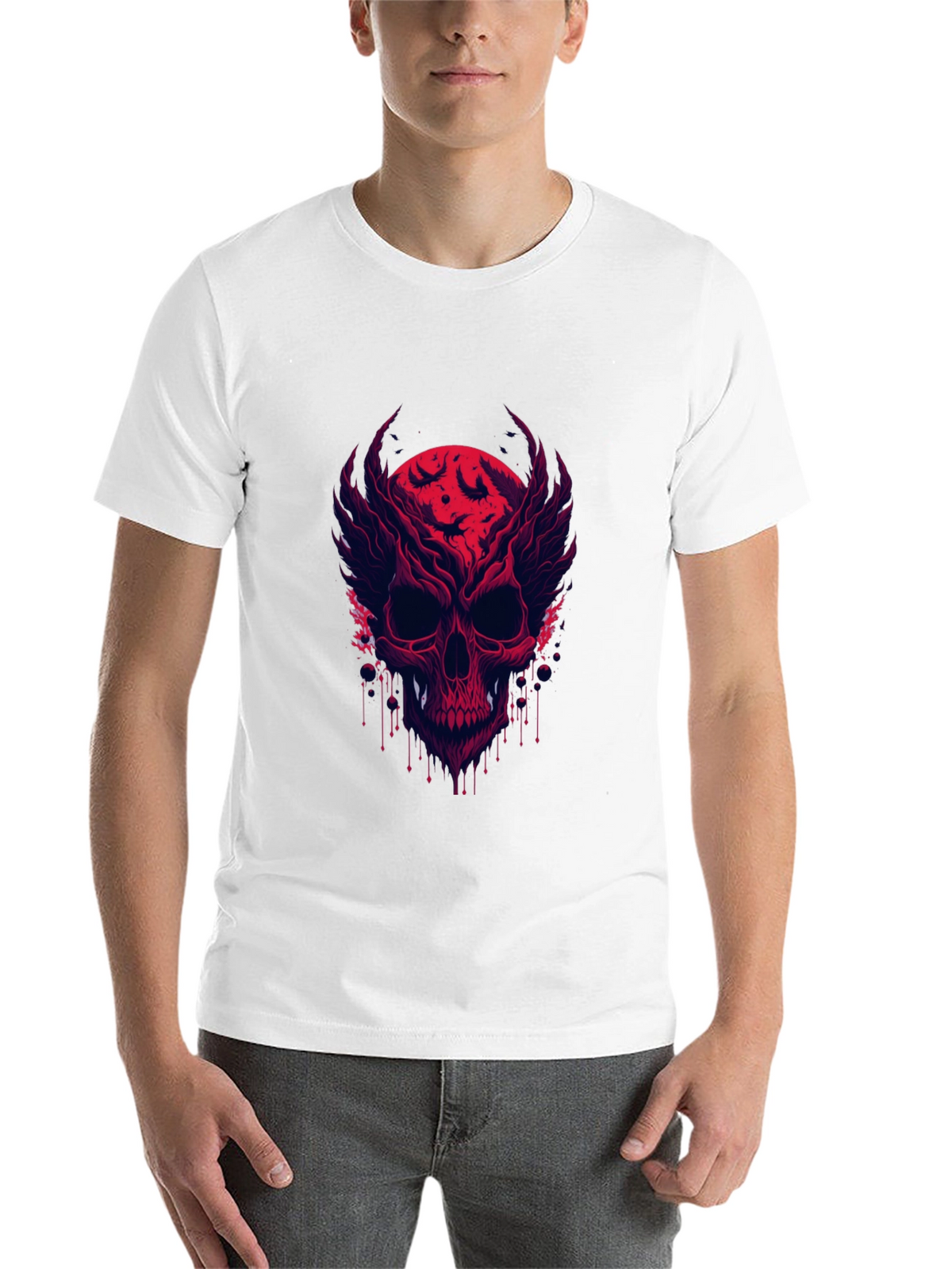 Skull & Bats Graphic Tee - Mens Black T-Shirt