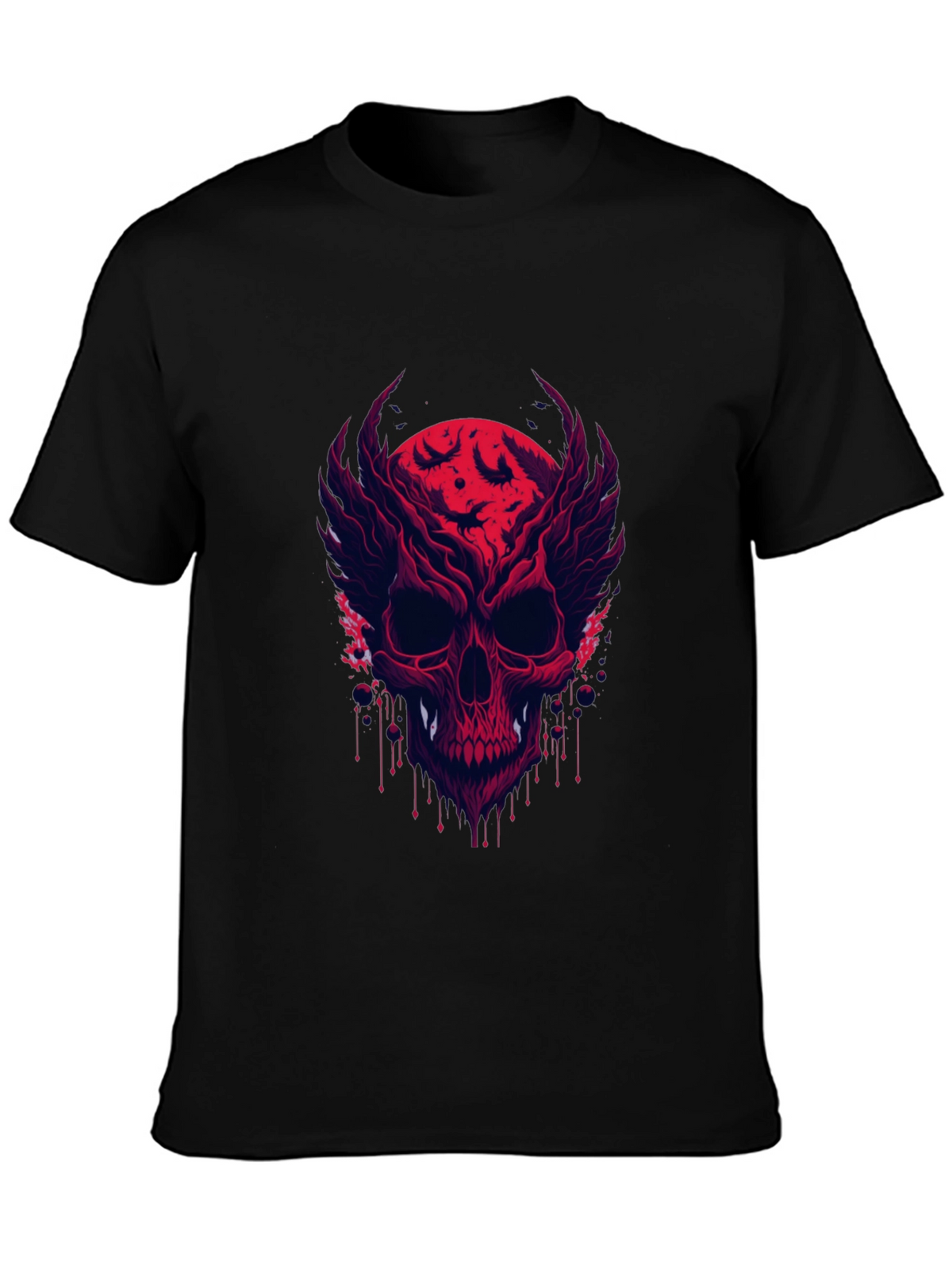 Skull & Bats Graphic Tee - Mens Black T-Shirt