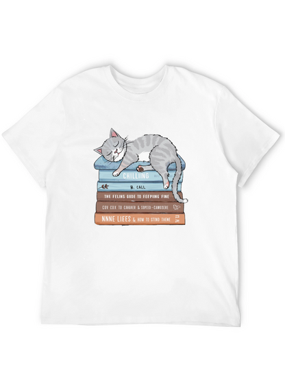 Cat Nap Books T-Shirt - Cute Feline Reading Tee