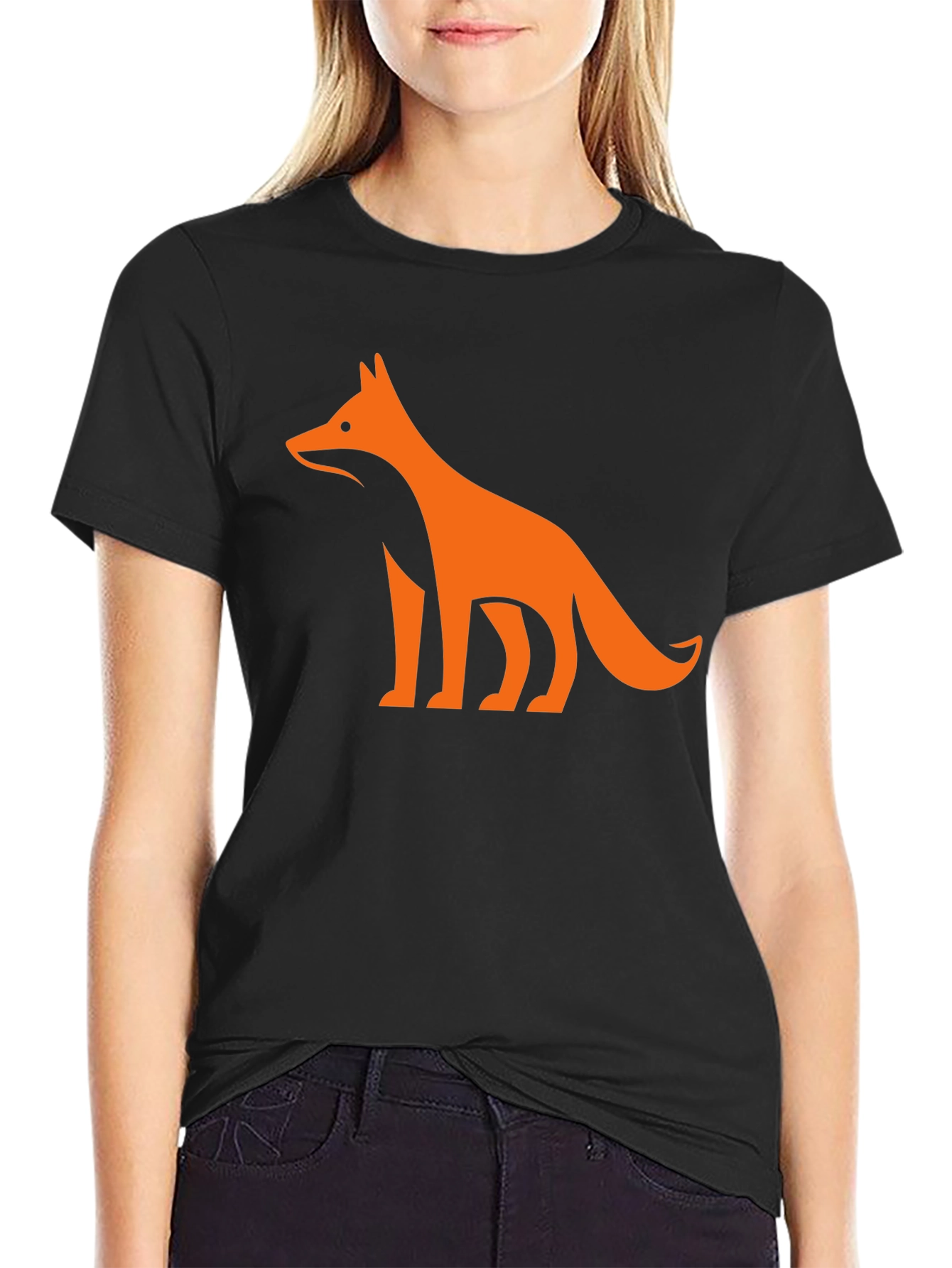 Modern Fox Graphic Tee - Black Casual Shirt