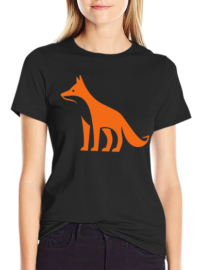 Modern Fox Graphic Tee - Black Casual Shirt