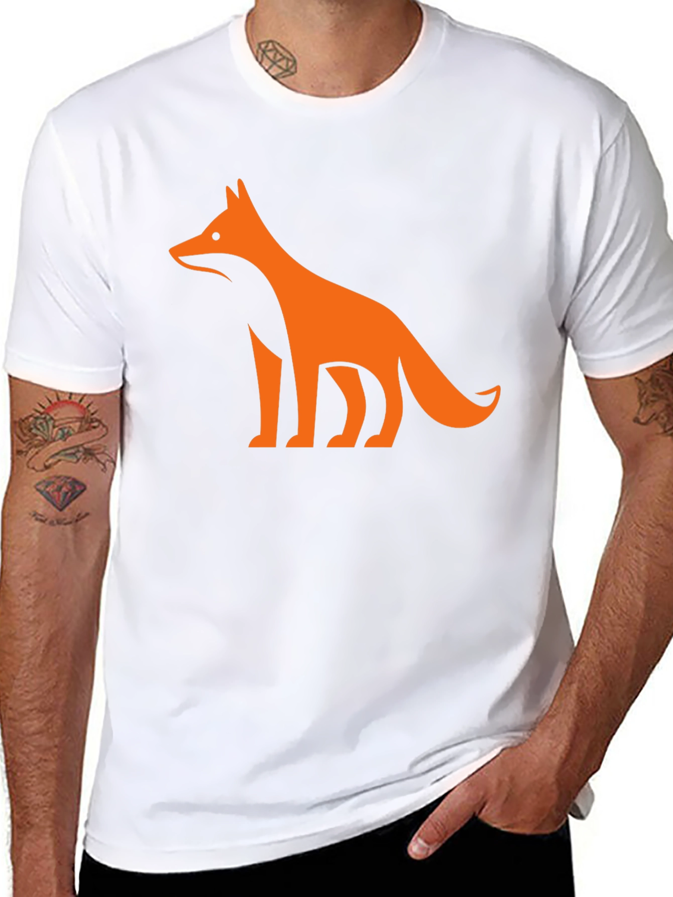 Modern Fox Graphic Tee - Black Casual Shirt