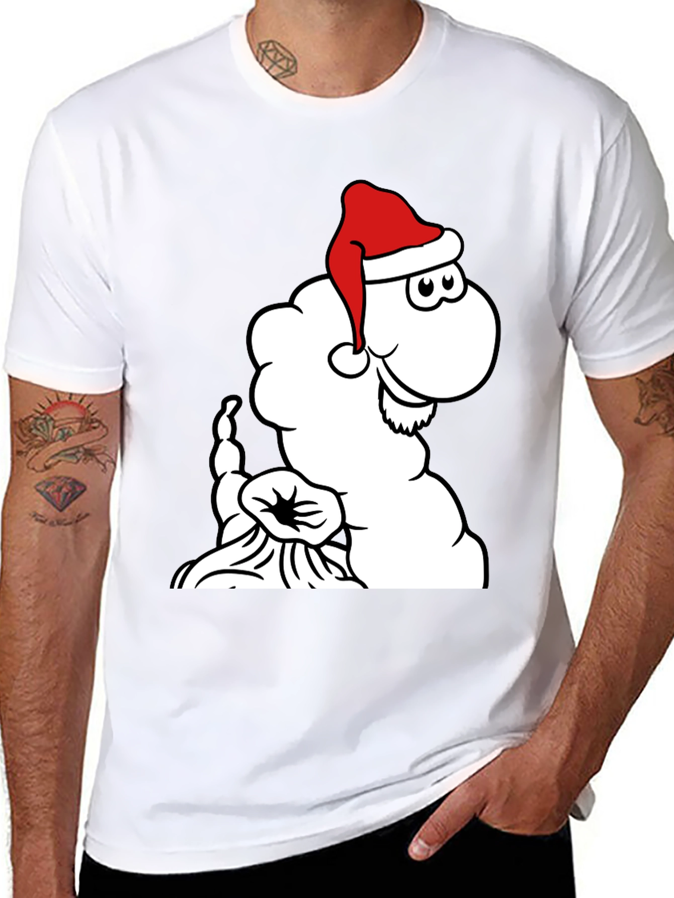Festive Cartoon Santa Cloud T-Shirt