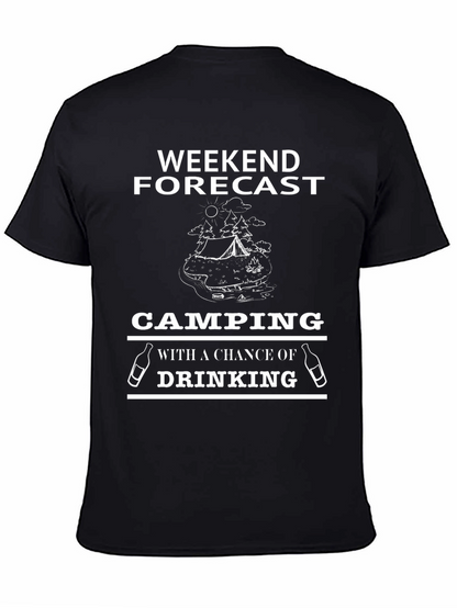 Camping & Drinking Black Graphic T-Shirt