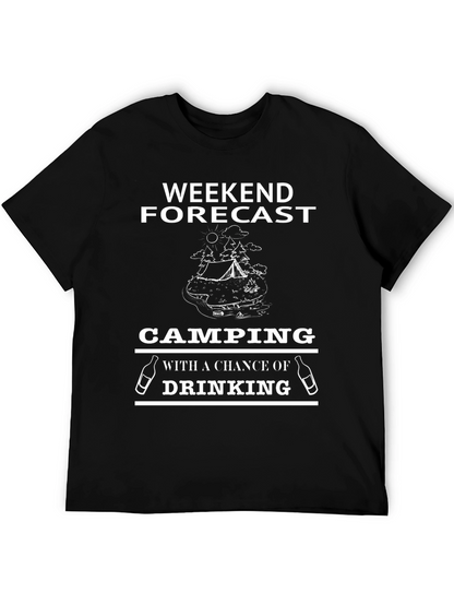 Camping & Drinking Black Graphic T-Shirt