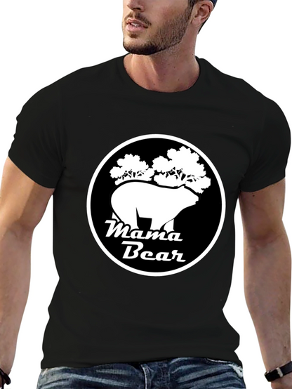 Mama Bear Graphic Tee - Black Cotton Shirt