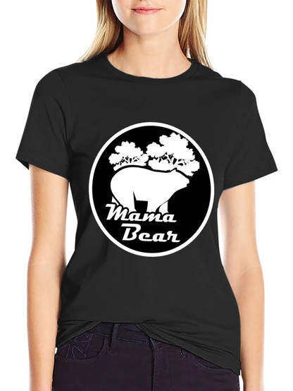 Mama Bear Graphic Tee - Black Cotton Shirt